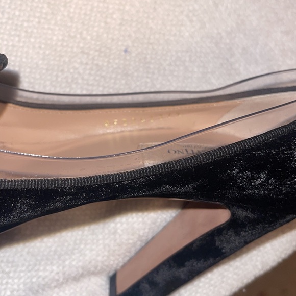 Valentino Velvet Chunky Heels Size 37 1/2 - Picture 5 of 7